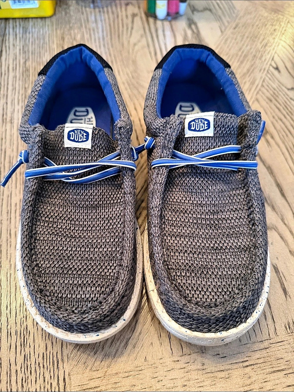 Hey Dude Wally Heathered Mesh Gray & Blue US youth toddler size 1